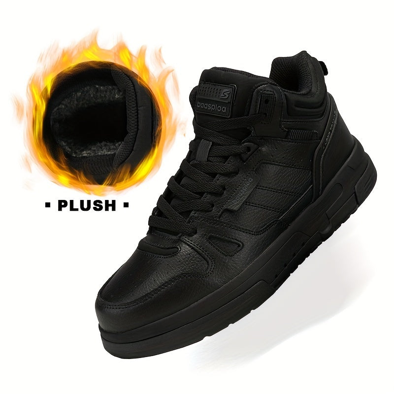 Baasploa Men's High Top Skate Shoes Lace Up Comfy Non Slip Sneakers
