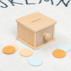Wooden Coin Bank Toy for Kids Shape Matching Game Enhances Early Math Skills