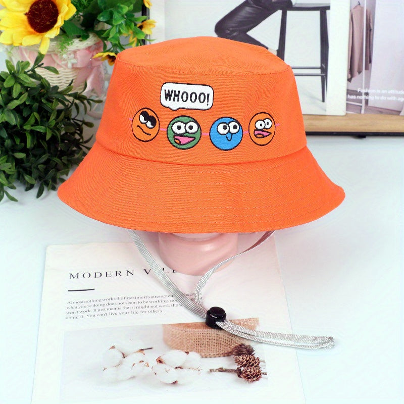 Cartoon Print Breathable Bucket Hat For Kids Outdoors