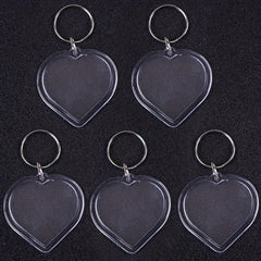 10pcs Heart Acrylic Blank DIY Photo Key Chains - Heart Shape Bag Accessories