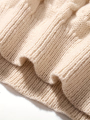 Men's Crew Neck Knitted Sweater - Block Plaid Sleeves - Fall/Winter