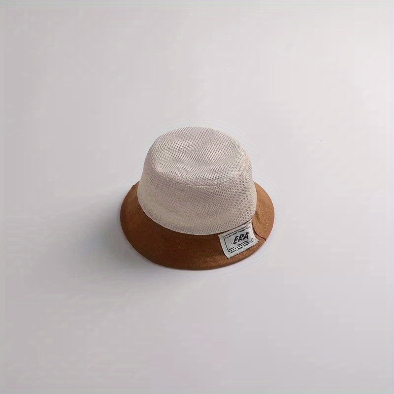 Kids Drawstring Mesh Fisherman's Hat Sunscreen Bucket Cap