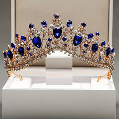 Baroque Crystal Alloy Headband Crown Wedding Party Accessories For Women
