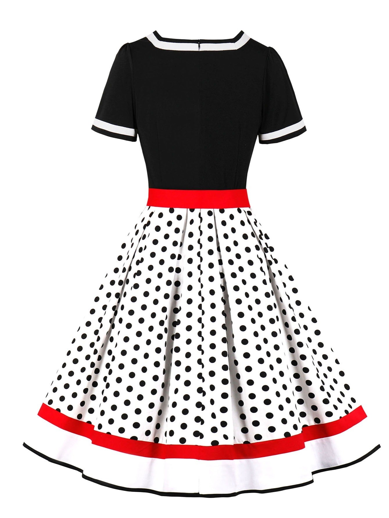Polka Dot Belted Retro Dress