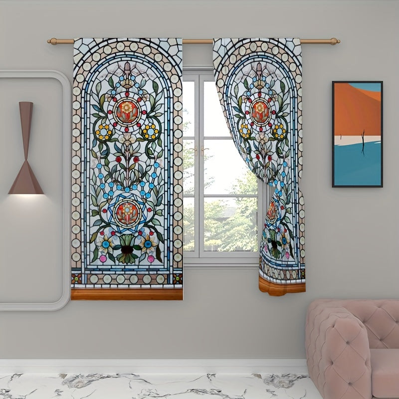 European Gothic Floral Curtains for Living Room