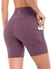 Women's Seamless Hip Lifting Workout Shorts With Pockets