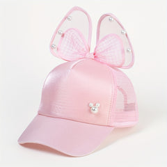 Lace Bowknot Ears Trucker Hat Cotton Baseball Cap Mesh Lightweight Dad Hats