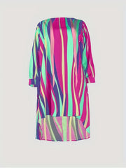 Casual Dress Women's Plus Random Print Long Sleeve Dress