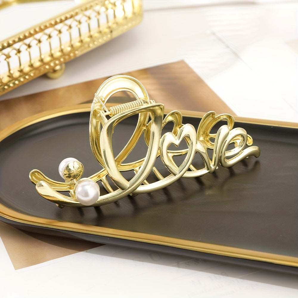 Faux Pearl Hair Claw Twist Ponytail Hair Clip Hair Accessory