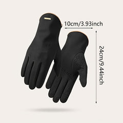 Suede Non-slip Gloves for Winter Warmth - Outdoor Cycling Driving