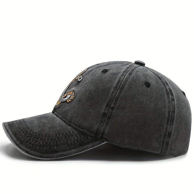 Meromibe Anchor Embroidered Baseball Cap Lightweight Adjustable Trucker Sun Hat