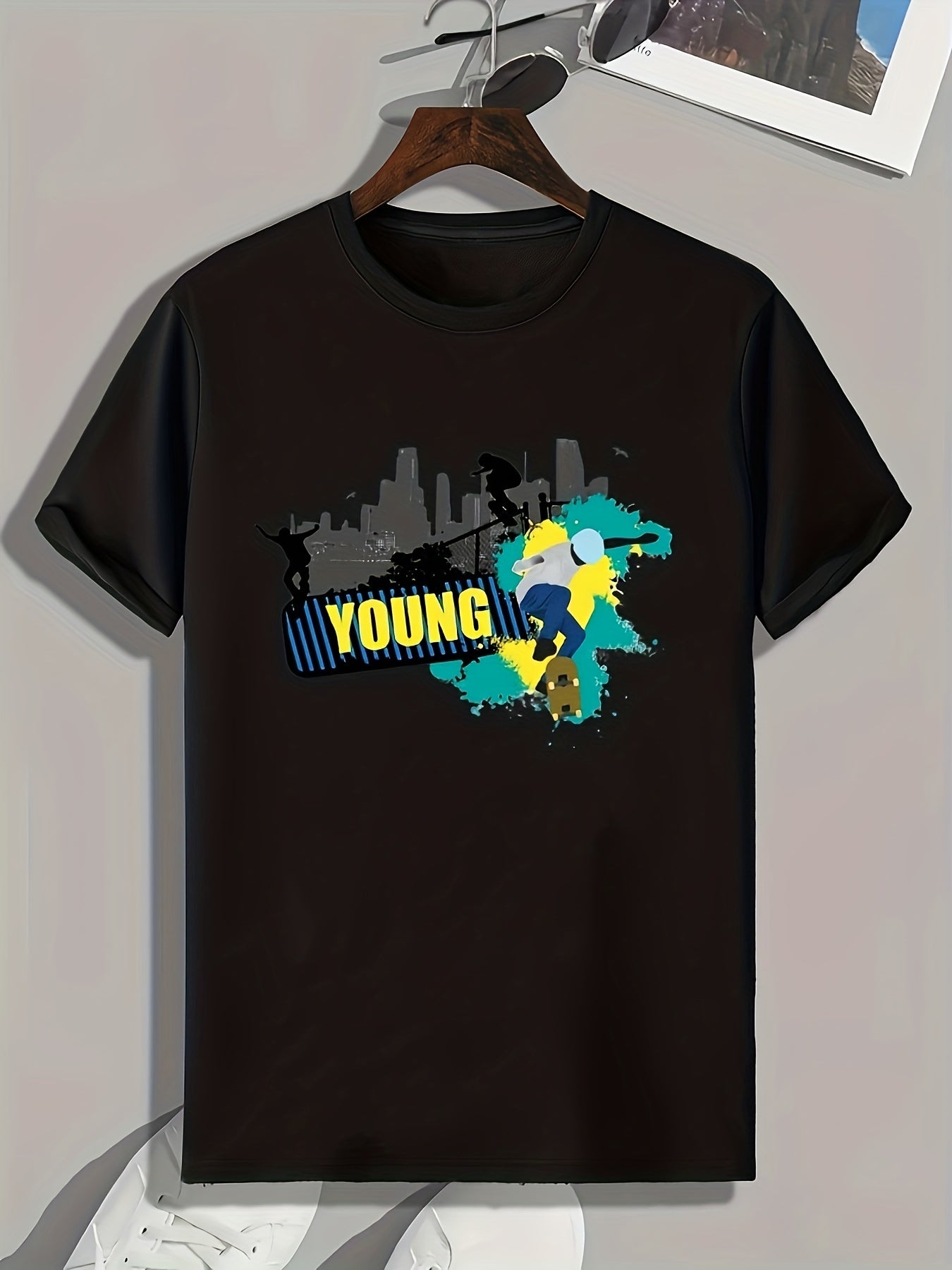 Skateboarding Print Men's Graphic Tee Casual Summer T-shirt