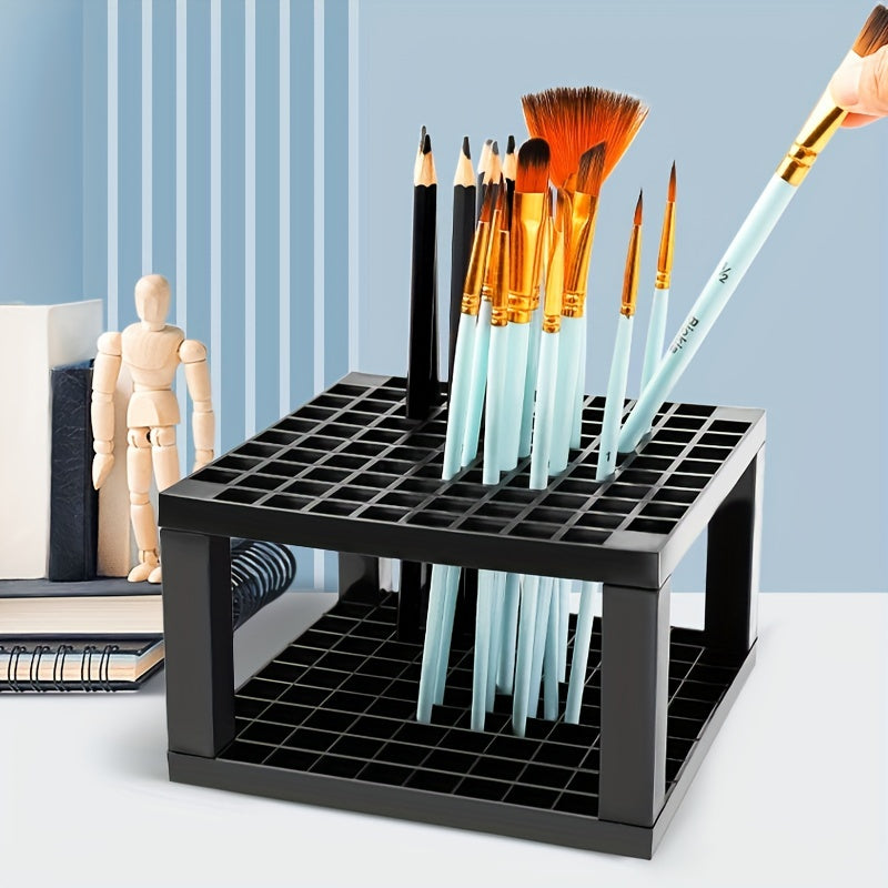 96 Hole Plastic Pencil & Brush Holder Desktop Organizer