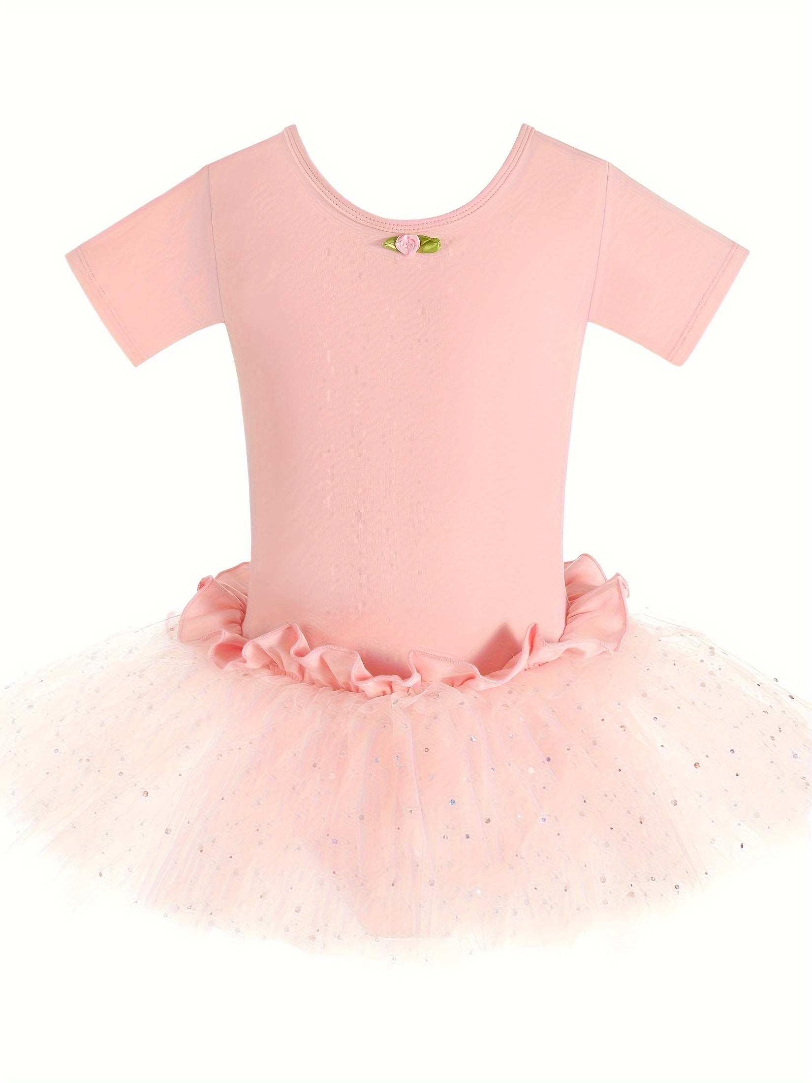 Girls Cotton Sequin Tutu Leotard Ballet Dance Suit