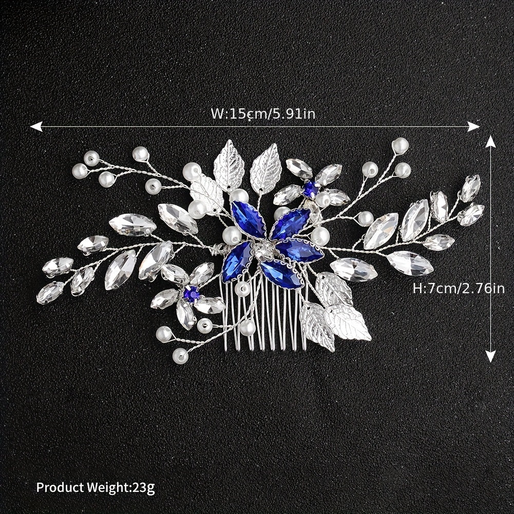 Bridal Hair Comb with Faux Pearl and Crystal Insert