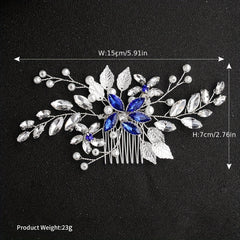 Bridal Hair Comb with Faux Pearl and Crystal Insert
