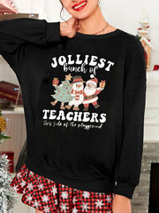 Women's Plus Christmas Lounge Top - Christmas Tree & Santa Claus