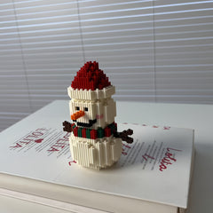 Charming Snowman Building Blocks Colorful Durable ABS Material