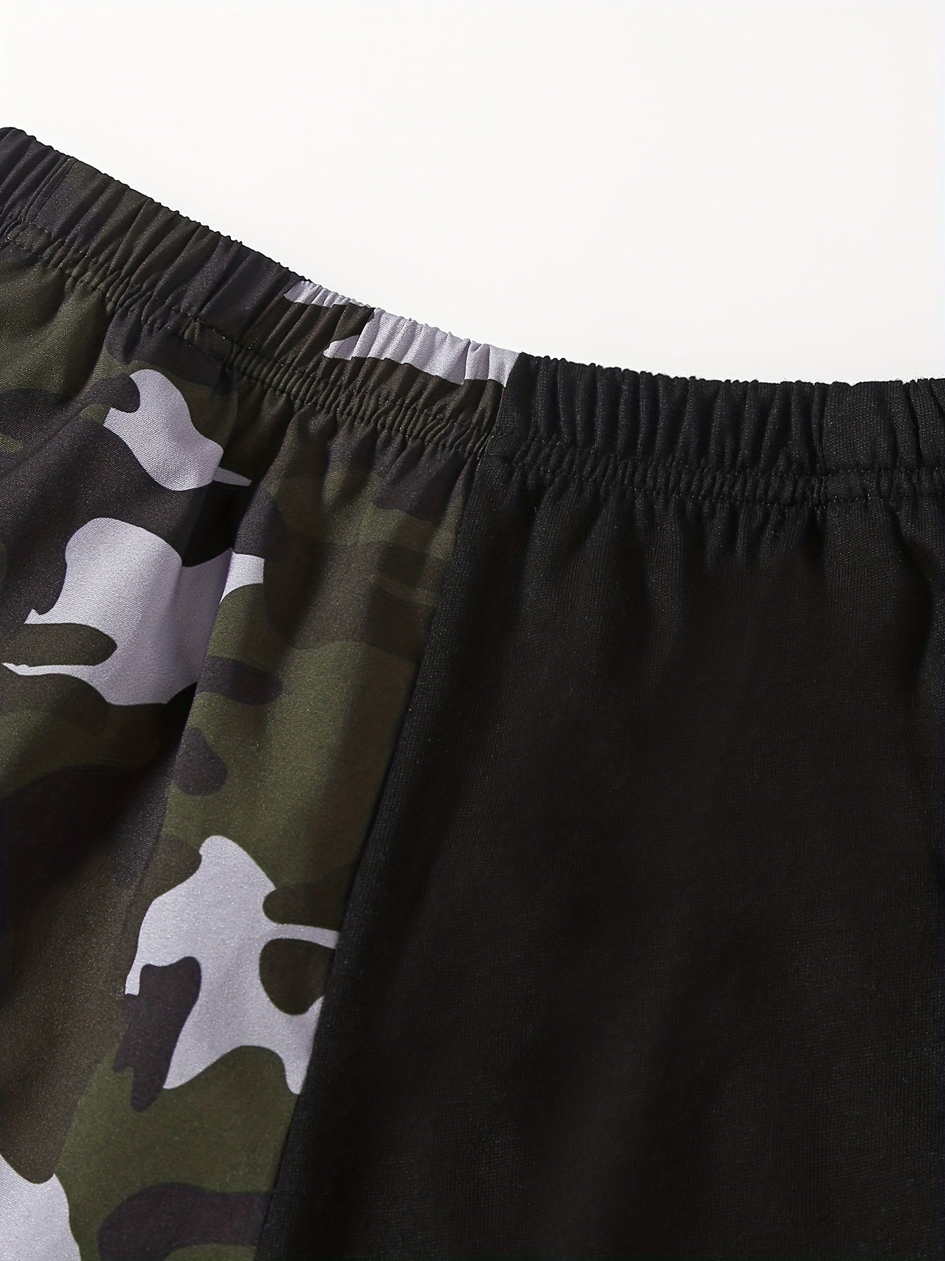 Boys Camo Print T-shirt & Shorts Set, Summer Kids Clothing