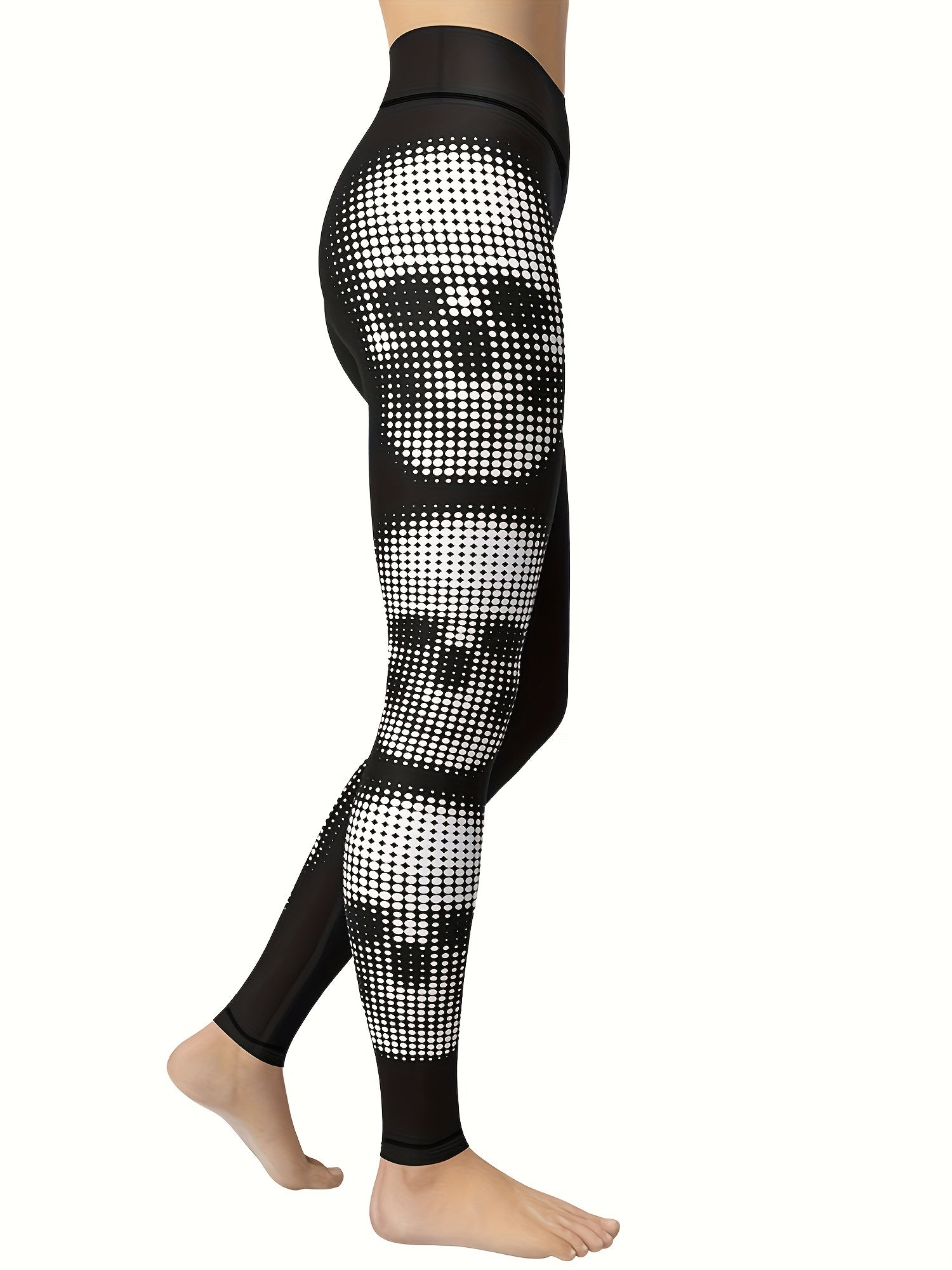 Skull Graphic Yoga Leggings Stretch Workout Running Tight Pants Women