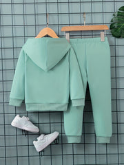 Boy's SPRIT Print Hoodie & Sweatpants Set Casual Kid's Clothes