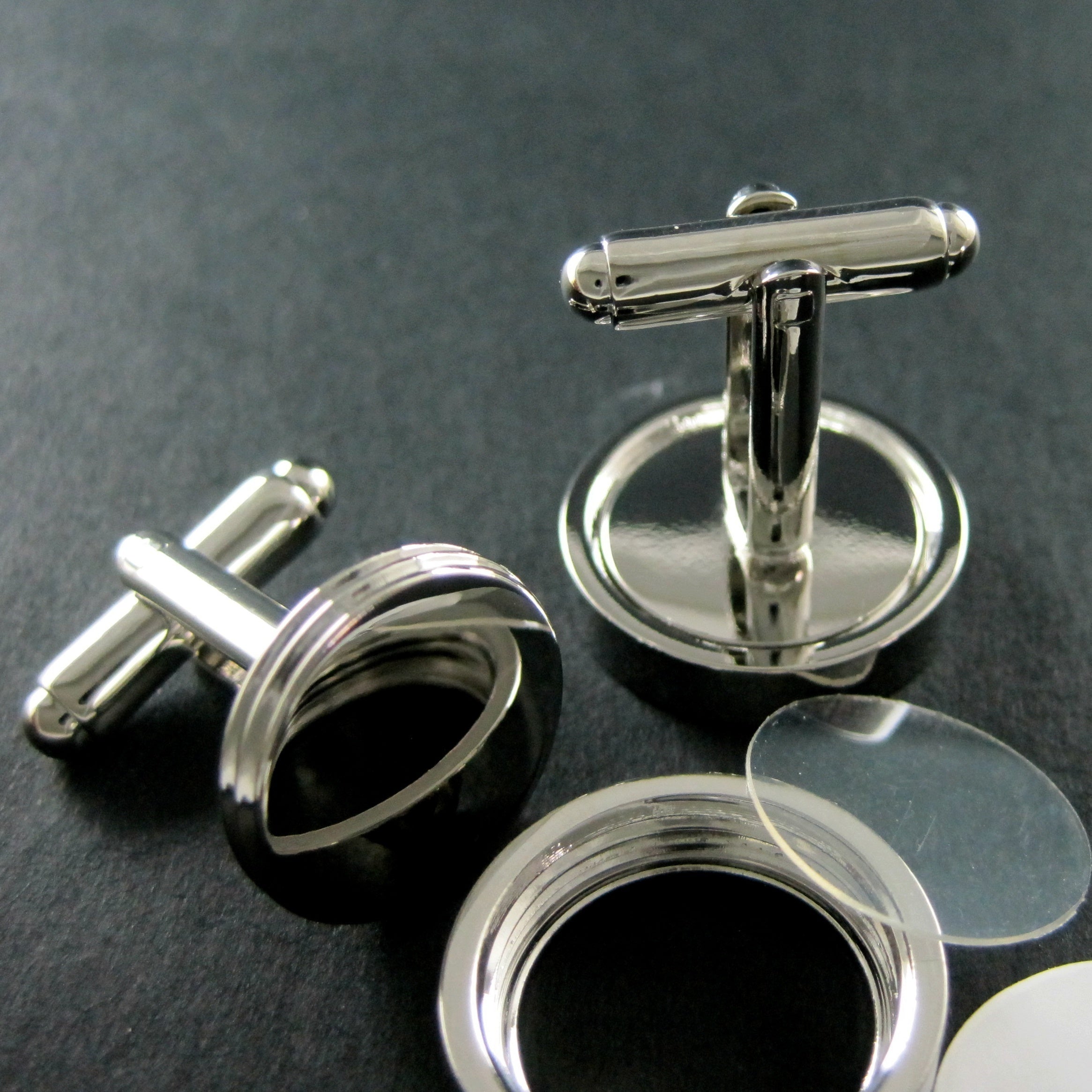 Copper Plated Round DIY Photo Cufflinks For Men