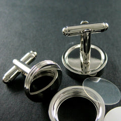 Copper Plated Round DIY Photo Cufflinks For Men