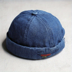Sailor Brimless Caps Rolled Cuff Fisherman Beanie Hat Cap