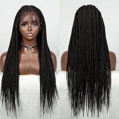 Synthetic Box Braided Lace Wig Knotless Cornrow Braids with Baby Hair