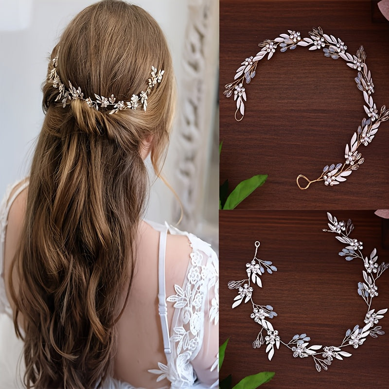 Fashionable Alloy Leaf Hairband Bridal Updo Hair Accessory Wedding Theme