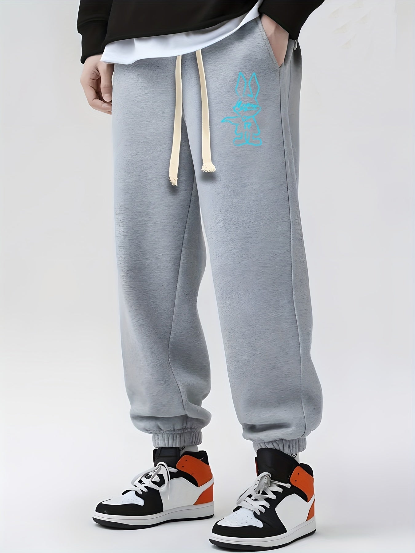 Rabbit Hero Drawstring Sweatpants Loose Fit Casual Joggers For Men
