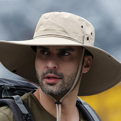 Breathable Men's UV Protection Bucket Hat for Outdoor Activities