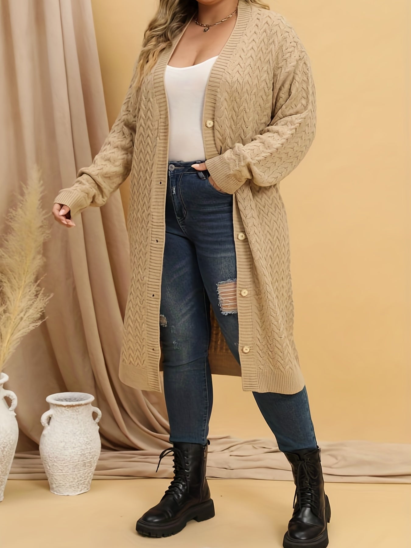 Women's Long Sleeve Button Up Cardigan