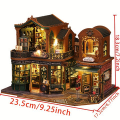 MAOMIYU 3D Wooden Bookshelf with 6 Compartments - Reddish Brown