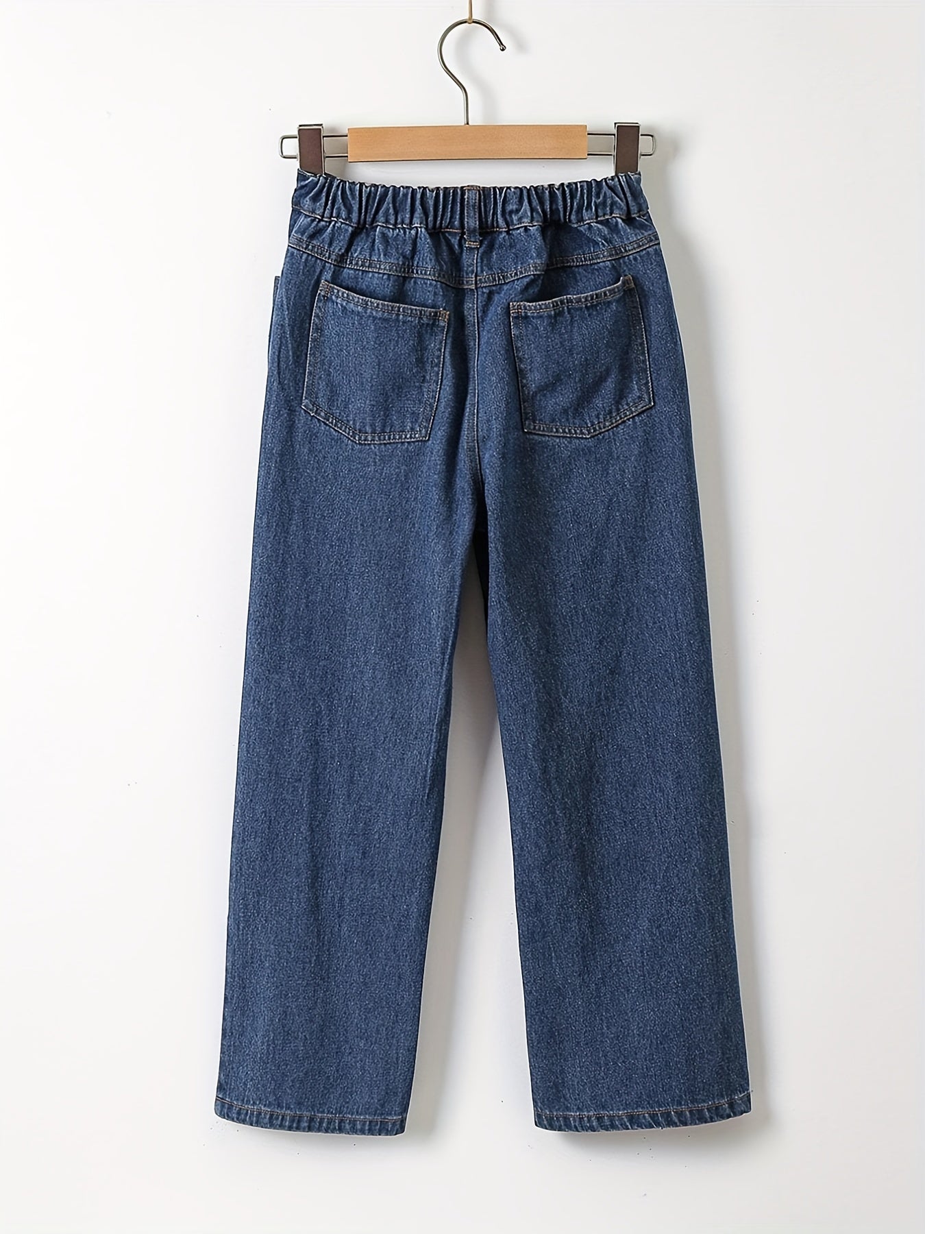 Girls' Daisy Flower Graphic Jeans High Waist Wide Leg Pants