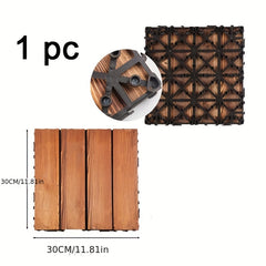 5pcs Garden Wooden Deck Tiles Interlocking Flooring Utility Life