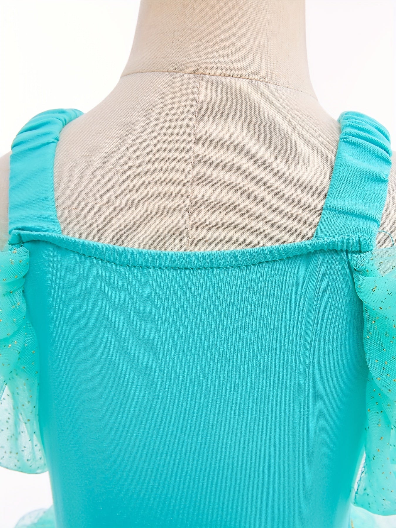 Girls Green Tulle Tutu Mesh Cami Dress Ballet Dance Practice Leotards