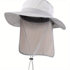 Outdoor UPF50 Sunscreen Mesh Hat With Wide Brim