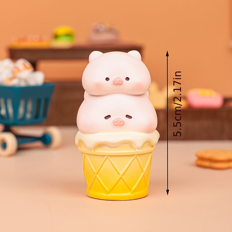 Pig Burger Restaurant Toy Ornament Desktop Decoration Doll Christmas