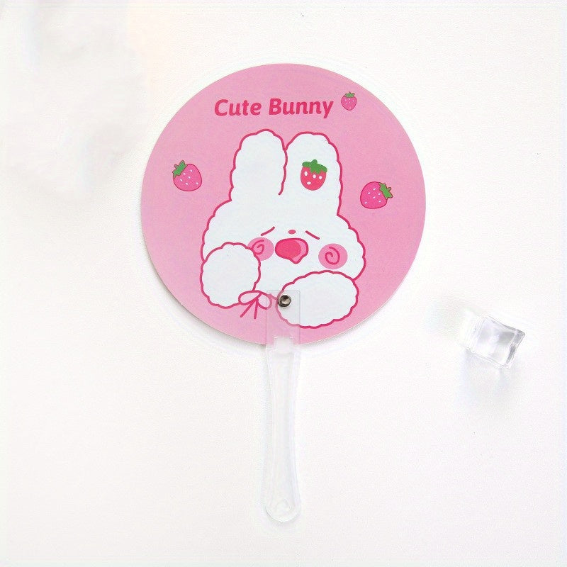 3pcs Cartoon Handheld Fan Summer Creative Round Fan