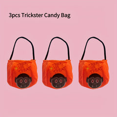 5pcs Halloween Pumpkin Bags Three-dimensional Non-woven Fabric Props