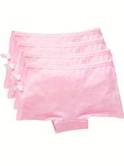 4pcs Cartoon Girl Print Boxer Briefs for Kids