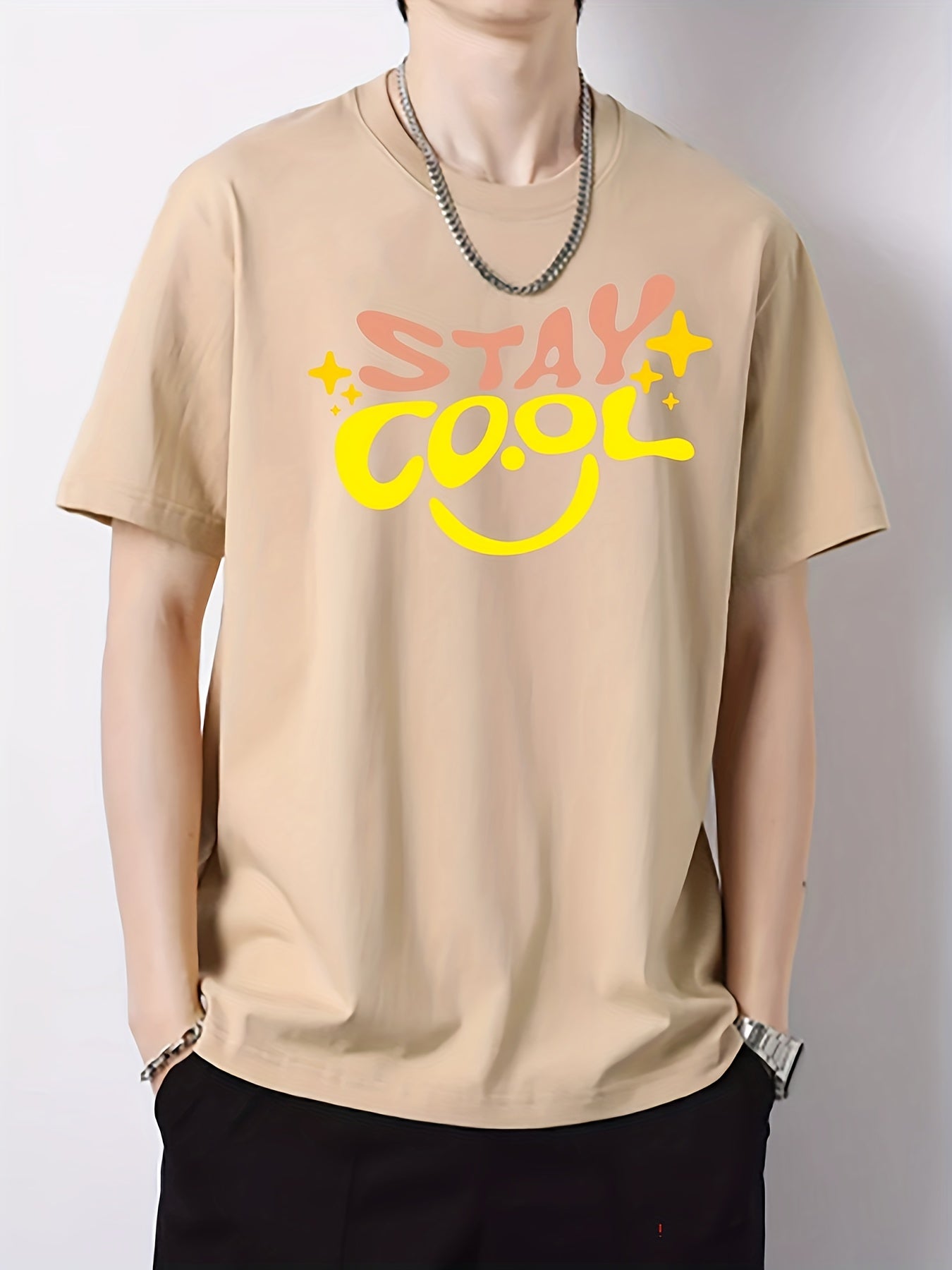 Men's Active Graphic Print Crew Neck T-shirt