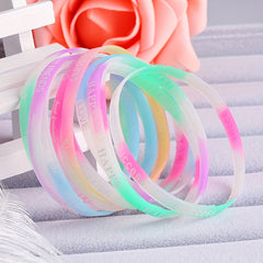 10pcs Silicone Bracelet Candy Letter Print Wristband Random Sports Rubber