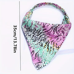 Boho Floral Triangle Scarf Vintage Printed Headband Elastic Hawaii Turban Bandan