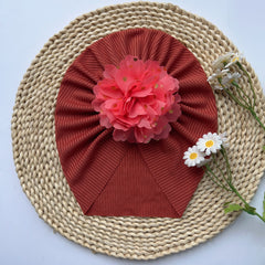 Baby Girls Sweet Brimless Hats Soft Flowers Decor Head Wrap