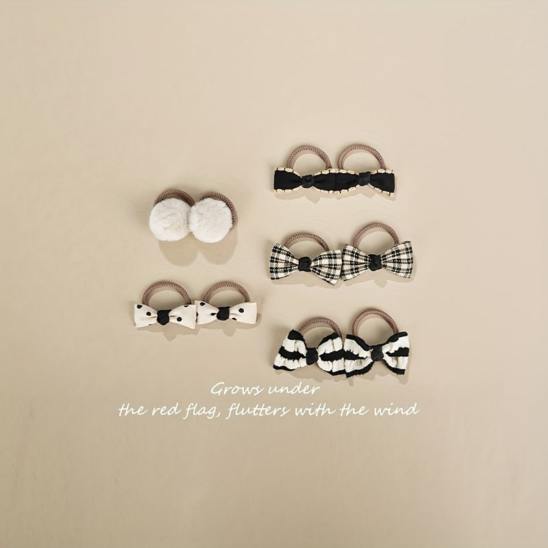 10pcs Bow Hair Ties for Girls