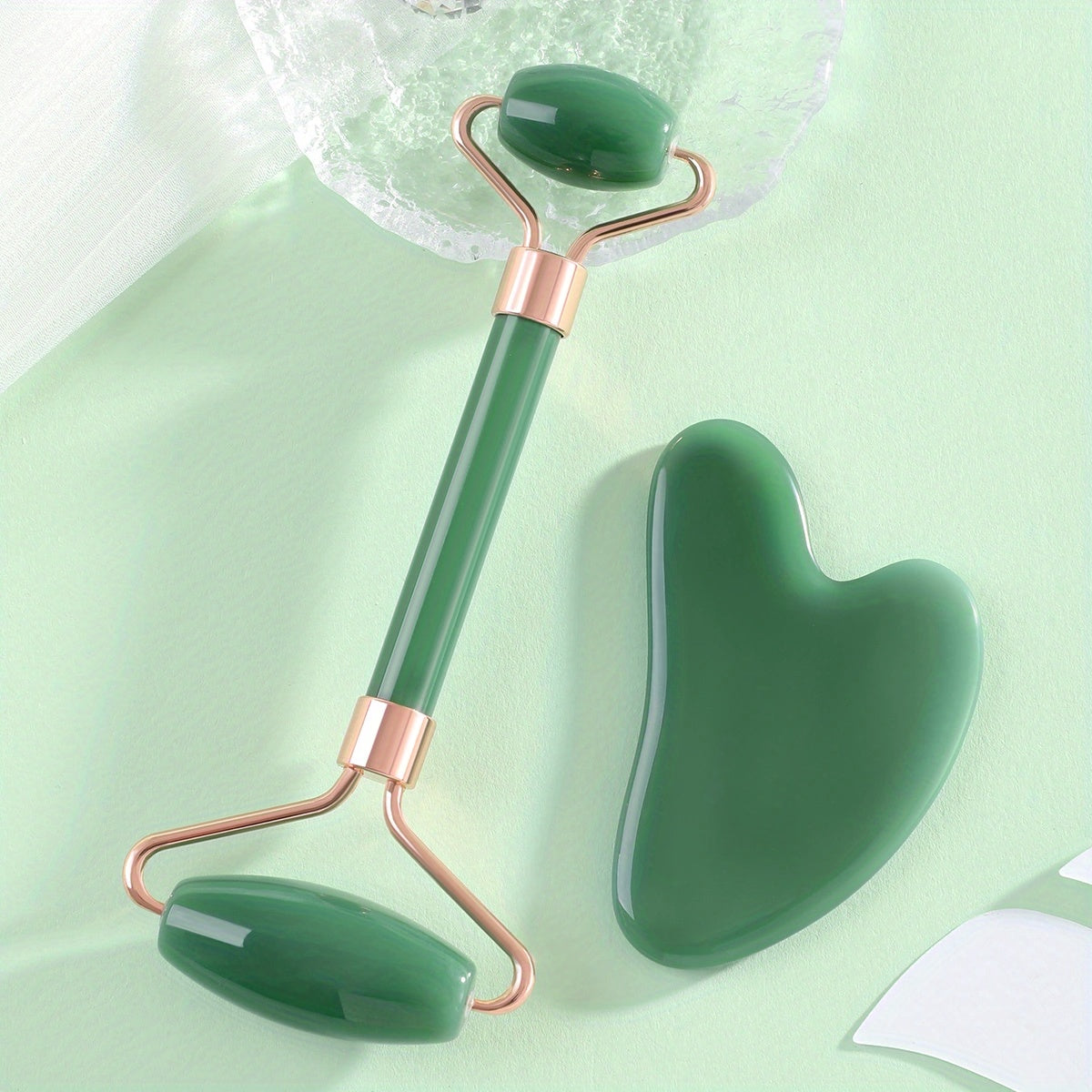 Jade Roller And Gua Sha Tools Set - Skin Care Massager