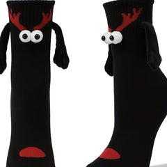 Christmas Doll Hand in hand Mid calf Socks For Couples
