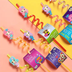 24pcs Mermaid Party Favors Mermaid Girl Straws Under The Sea Party Supplies
